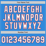 Custom Stitched Powder Blue White-Red Baseball Pullover Sweatshirt Hoodie