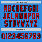 Custom Stitched Powder Blue Red-Black Baseball Pullover Sweatshirt Hoodie