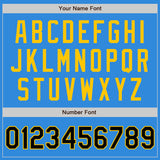 Custom Stitched Powder Blue Black-Yellow Baseball Pullover Sweatshirt Hoodie