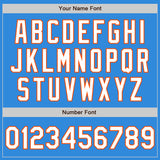 Custom Stitched Powder Blue White-Orange Baseball Pullover Sweatshirt Hoodie