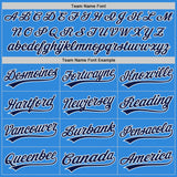 Custom Stitched Powder Blue Navy-White Baseball Pullover Sweatshirt Hoodie