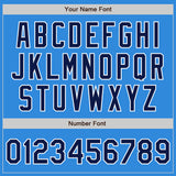 Custom Stitched Powder Blue Navy-White Baseball Pullover Sweatshirt Hoodie