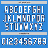 Custom Stitched Powder Blue White-Navy Baseball Pullover Sweatshirt Hoodie