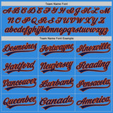 Custom Stitched Powder Blue Navy-Orange Baseball Pullover Sweatshirt Hoodie