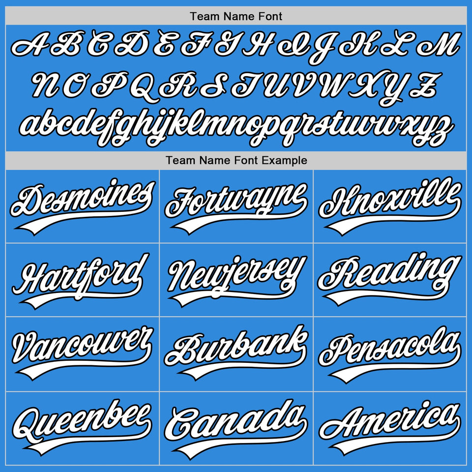 Custom Stitched Powder Blue White-Black Baseball Pullover Sweatshirt Hoodie