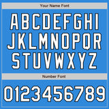 Custom Stitched Powder Blue White-Black Baseball Pullover Sweatshirt Hoodie