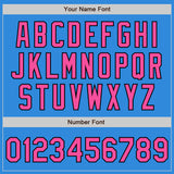 Custom Stitched Powder Blue Pink-Black Baseball Pullover Sweatshirt Hoodie