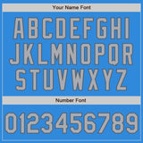 Custom Stitched Powder Blue Gray-Steel Gray Baseball Pullover Sweatshirt Hoodie