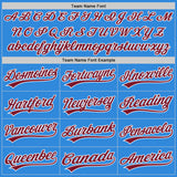 Custom Stitched Powder Blue Crimson-White Baseball Pullover Sweatshirt Hoodie