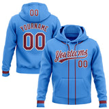 Custom Stitched Powder Blue Crimson-White Baseball Pullover Sweatshirt Hoodie