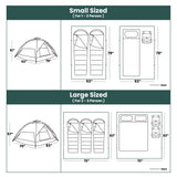 1 Small-Sized + 1 Large-Sized 3 Secs Tent + 2 FREE Camping Tarps (Family Package. US)