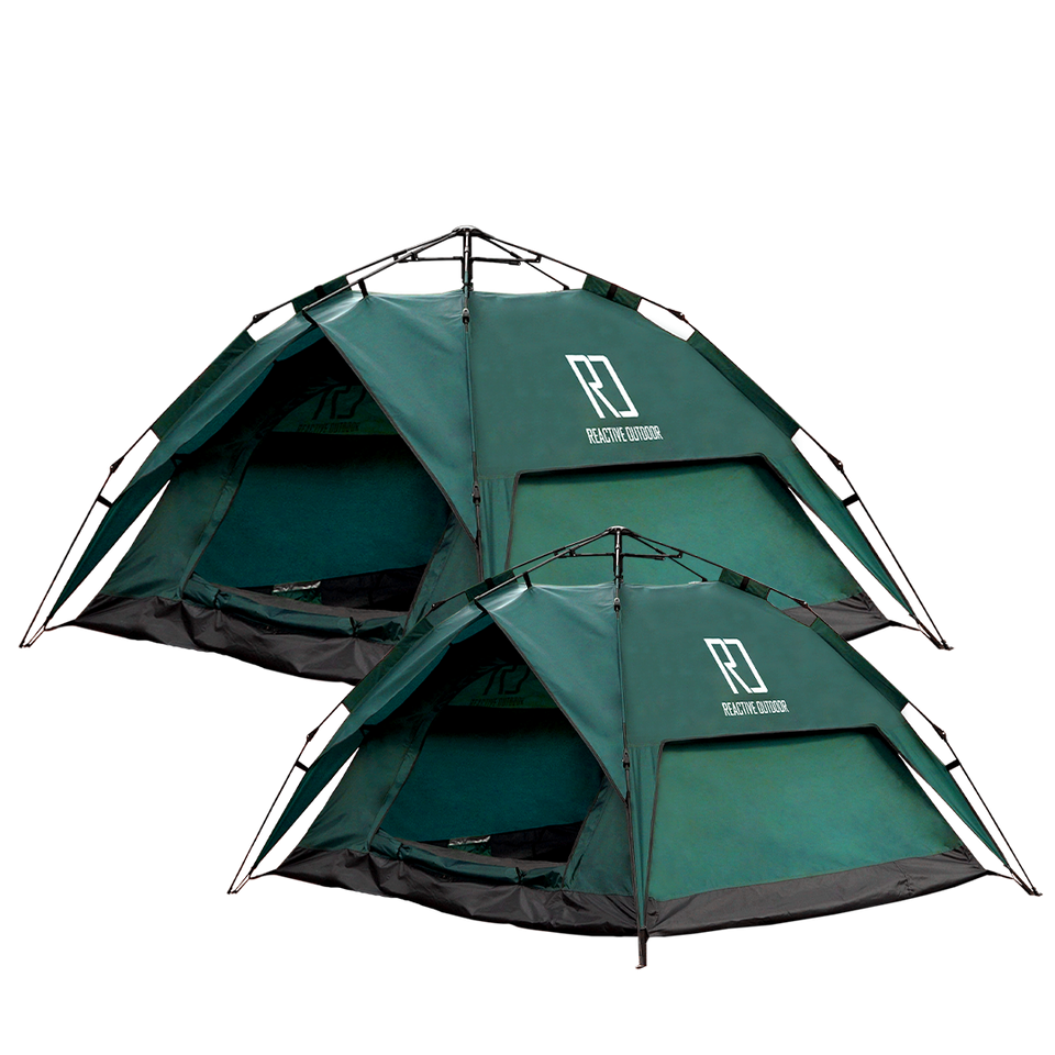 1 Small-Sized + 1 Large-Sized 3 Secs Tent + 2 FREE Camping Tarps (Family Package. US)