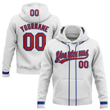Custom Stitched White Red-Royal Baseball Pullover Sweatshirt Hoodie