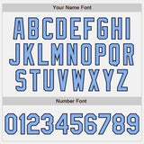 Custom Stitched White Light Blue-Navy Baseball Pullover Sweatshirt Hoodie