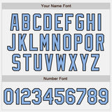 Custom Stitched White Light Blue-Black Baseball Pullover Sweatshirt Hoodie