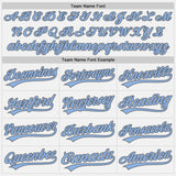 Custom Stitched White Light Blue-Steel Gray Baseball Pullover Sweatshirt Hoodie