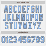 Custom Stitched White Light Blue-Steel Gray Baseball Pullover Sweatshirt Hoodie