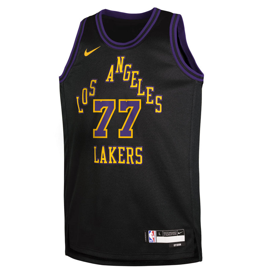 NBA Los Angeles Lakers Luka Dončić Youth Nike 2025-26 City Edition Swingman Jersey - Black