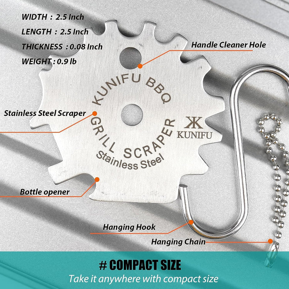 KUNIFU BBQ Grill Scraper. Stocking Stuffers. Bristle-Free for Griddle. Kitchen Gadgets Cleaner. Camping Accessories. Ideal Gifts for Christmas. for Men. Dad. Husband. Boyfriend. Fathers Day