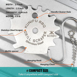 KUNIFU BBQ Grill Scraper. Stocking Stuffers. Bristle-Free for Griddle. Kitchen Gadgets Cleaner. Camping Accessories. Ideal Gifts for Christmas. for Men. Dad. Husband. Boyfriend. Fathers Day