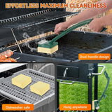 Grill Brush Bristle Free with Scraper.22 Extra Long Steam Grill Brush for Outdoor Grill.Replaceable Cleaning Head.Safe Grill Cleaner for Cast Iron/Stainless-Steel Grates.Ideal BBQ Gifts for Men Dad
