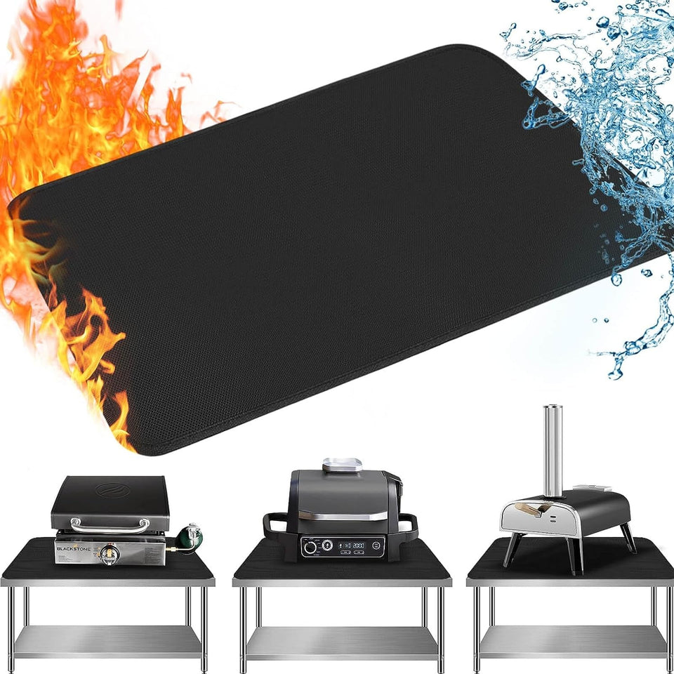 24 X 31 Grill Mat Fireproof for Outdoor Grill Protecting Prep Barbecue Table - Heat Resistant BBQ Tabletop Grilling Griddle Pad. Easy to Clean & Storage - Waterproof & Foldable. 0.6Mm