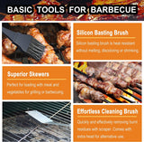 20PCS BBQ Grill Tools Set - Extra Thick Stainless Steel Fork. Spatula. Tongs& Cleaning Brush - Complete Barbecue Grilling Utensils Set in Aluminum Storage Case - Perfect Grill Gifts for Men