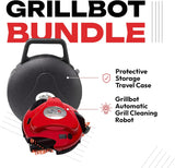 Grillbot Automatic Grill Cleaning Robot with Nylon Brushes. BBQ Grill Cleaner. Grill Brush. Grill Scraper. BBQ Accessories (Red Grillbot + Carry Case)