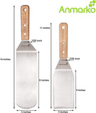 Professional Metal Spatula Set - Stainless Steel Spatula and Griddle Scraper - Heavy Spatula Griddle Accessories Great for Cast Iron Griddle BBQ Flat Top Grill - Commercial Grade