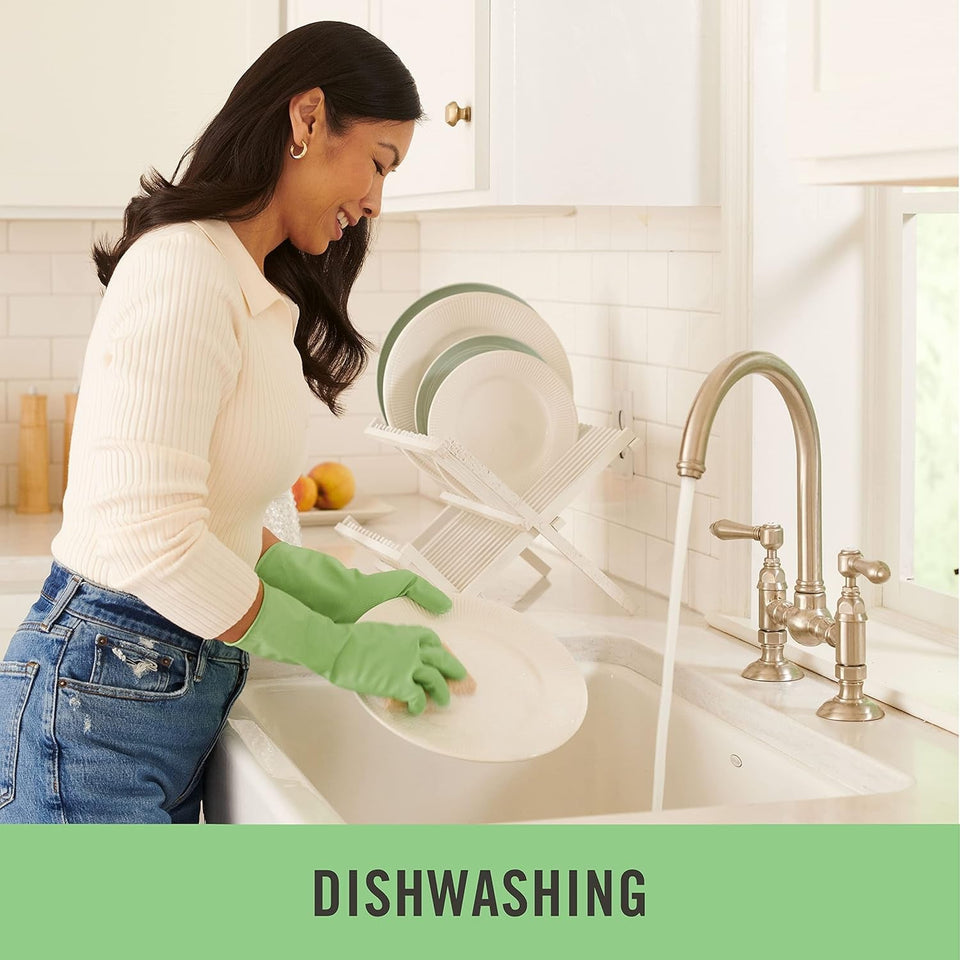 Medline Aloe-Infused Cleaning Gloves. Reusable Latex Gloves for Household Cleaning. Flocklined Cleaning Gloves