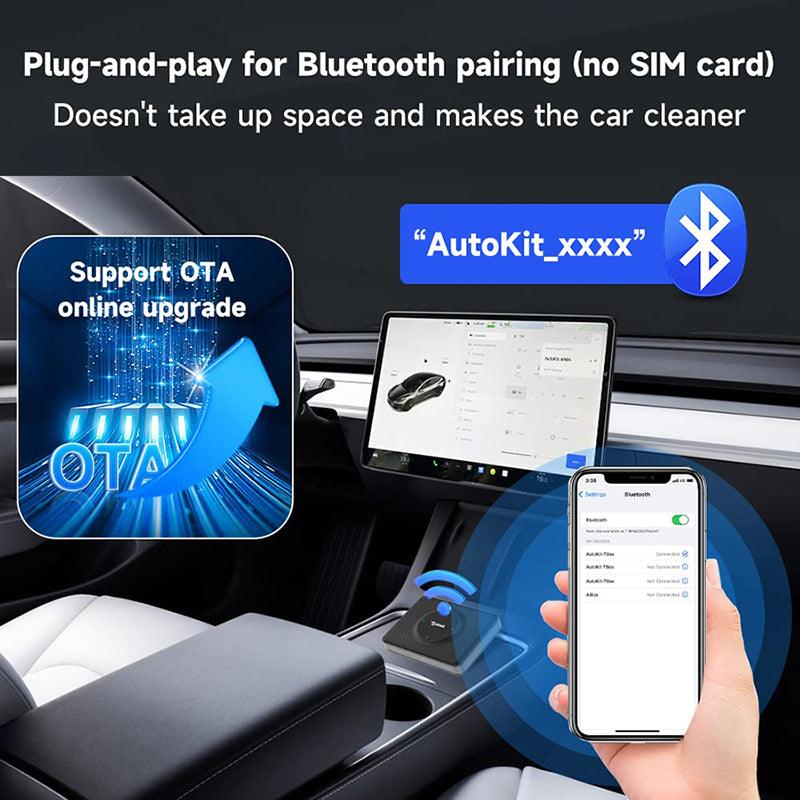 2024 Tesla Model 3/Y (2018-2024) Wirelessly Connect Apple Carplay on Tesla Main Screen ( iOS 10+/Android 11+)