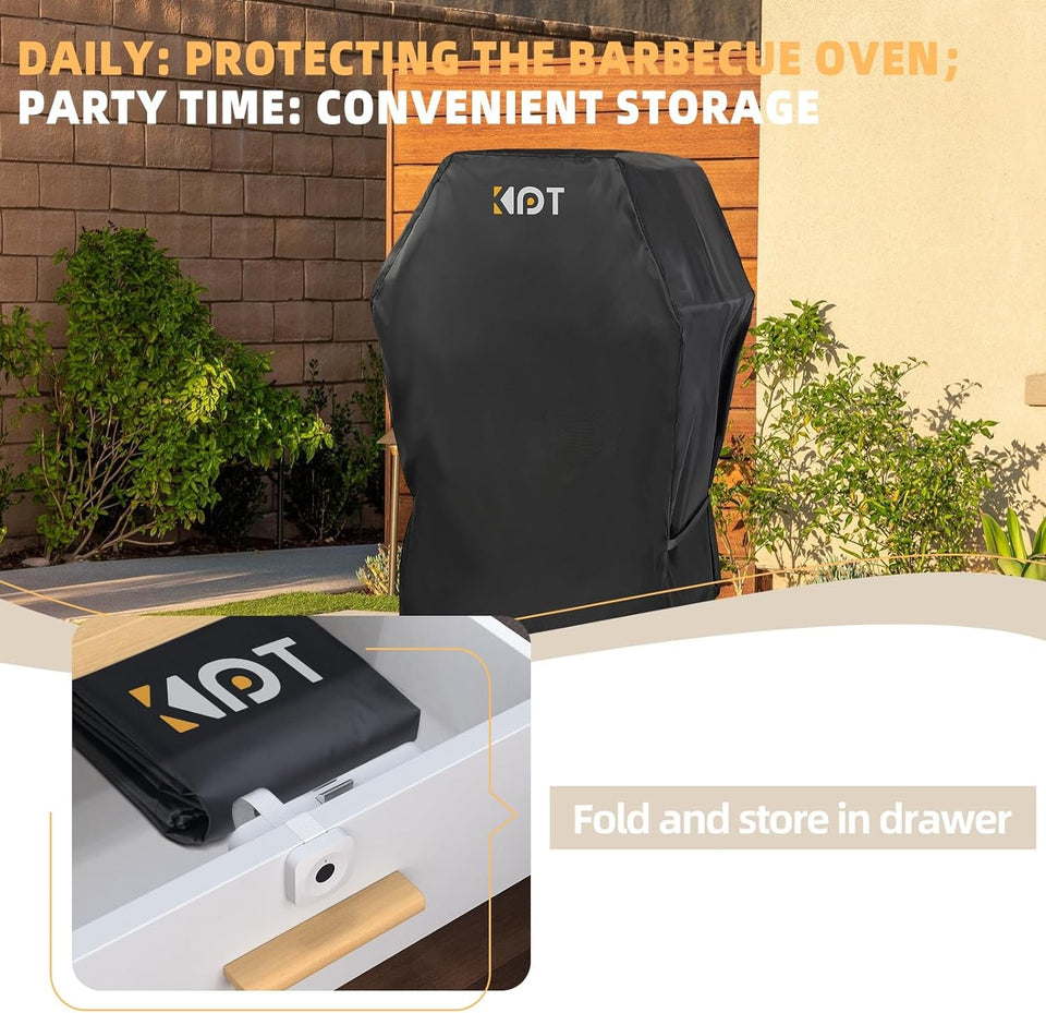 30 Inch Grill Cover - 420D Light Waterproof Grill Cover for Outdoor Grill. BBQ Cover with Air Vents. Straps. UV & Fade Resistant. Gas Grill Covers for Weber. Nexgrill. Char Broil. Etc. Black