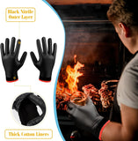 200 Pcs Disposable BBQ Gloves with 4 Pairs Cotton Liners Grilling Gloves BBQ Cooking Gloves (Black. Dark Gray. X-Large)