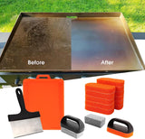 Upgraded Griddle Cleaning Kit for Blackstone 18 Pieces Flat Top Grill Accessories Cleaner Tool Set with Scraper. Heat-Resistant Silicone Spatula Mat with Hanger. Cleaning Brick. Scouring Pads