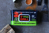 Grill Cleaning Wipes - Grill Grate and BBQ Disposable Wipes - Cut through Grease. Oil. Fat. and Dirt on Your Grill. Tools. Patio and More - 80 Giant Commercial Strength Wipes