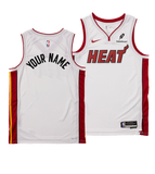 Personalized Nike Miami HEAT Association White Youth Swingman Jersey - Summer Mashup