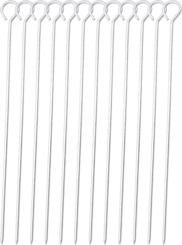 12 Inch Barbecue Skewers Metal BBQ Sticks.12Pack Stainless Steel Square Skewer.Kebob.Kabob Sets for Grill Outings Cooking (BBQ Skewers Square 12Inch-12P)