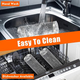 2 Pcs Rolling Grilling Baskets for Outdoor Grilling. BBQ Stainless Steel Grill Accessories Set for Outdoor Grill. Grill Baskets Suitable for Vegetable.Fries.Fish. Shrimp. Grill BBQ Net Tube with Barbecue Accessories