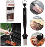 3-In-1 Barbecue Injector Basting Mop - Includes BBQ Chain Basting Brush & Meat Syringe to Baste. Marinate & Inject Food with Flavor - Grilling Accessory for Indoor Outdoor Use- Father'S Day BBQ Gift