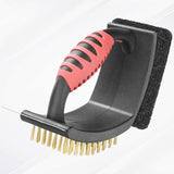 Grill Brush for Outdoor Grill. Brass Grill Cleaning Brush BBQ Cleaning Brush for Outdoor Grill. Multifunctional with Brass Bristle Scouring Pad and Scraper Grill Cleaner Brush and Scraper