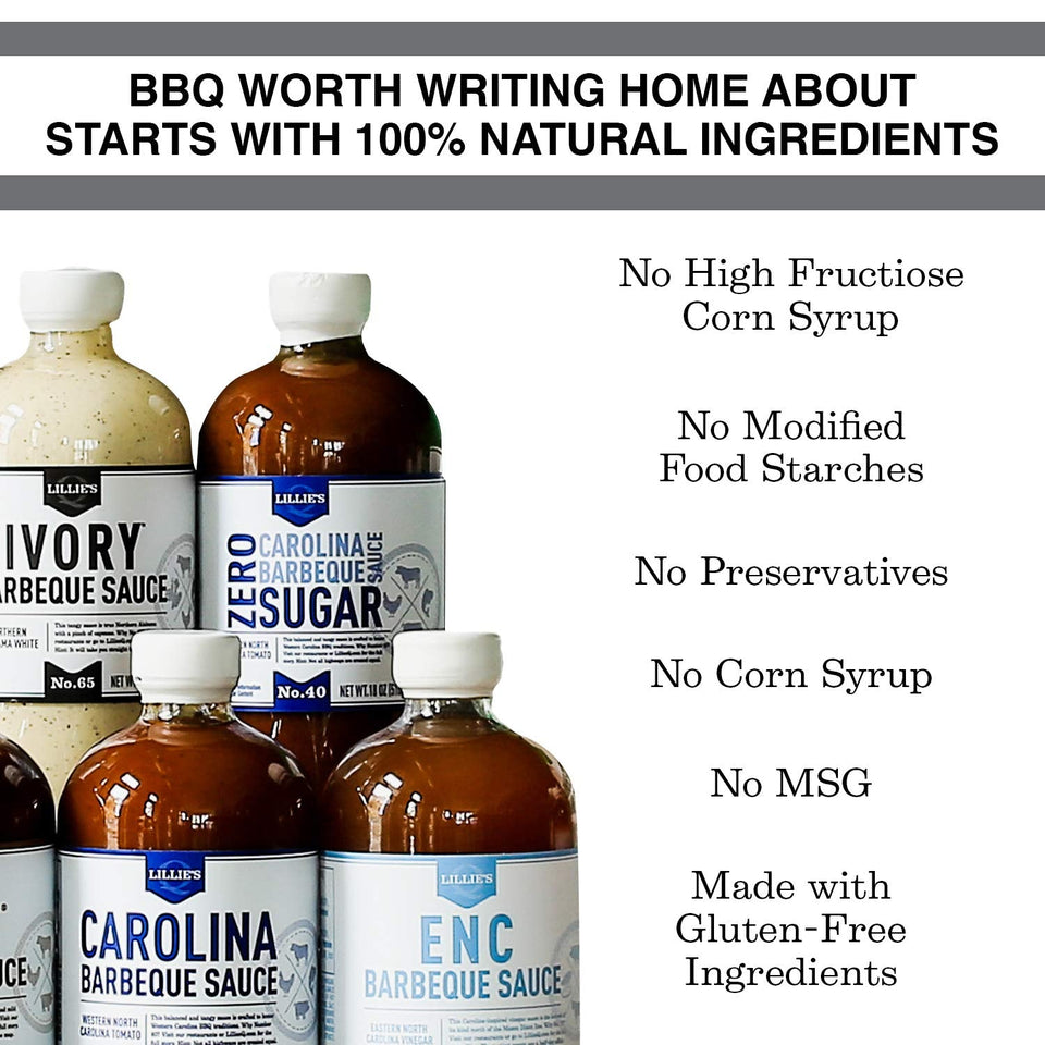 - Carolina Barbeque Sauce. Gourmet Carolina Sauce. Tangy BBQ Sauce with Tomato Vinegar. Premium Ingredients. Made with Gluten-Free Ingredients (20 Oz)