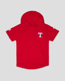 Short Sleeve Youth Hoodie (Red) - Texas Rangers