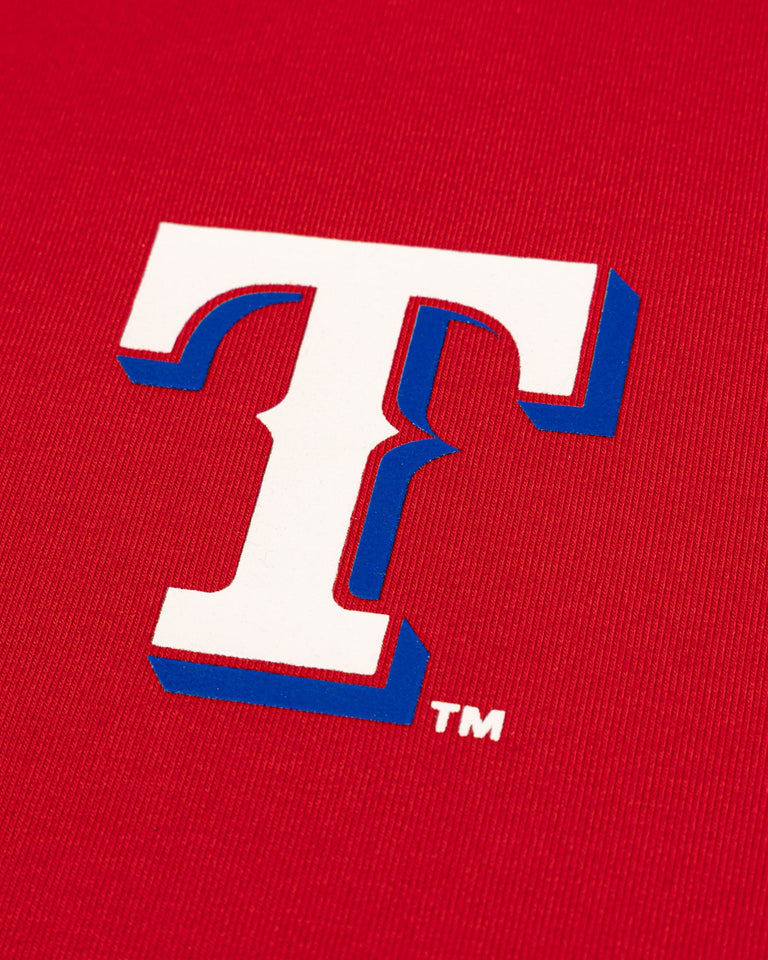 Short Sleeve Youth Hoodie (Red) - Texas Rangers