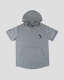 Flag Man Short Sleeve Hoodie (Grey) - Youth