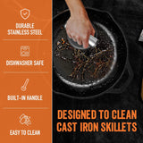 ™ Cast Iron Skillet Cleaner the Cast Iron Scrubber and Grill Brush - Perfect for Cleaning Cast Iron Cookware - Grills and Griddles - Built with Welded Stainless Steel Rings