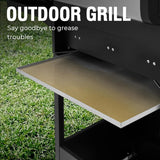 3 Burners Gas Grill with Side Burner. Propane Grill with Wheels and Storage. Outdoor Gas BBQ with Oil Tray and Thermometer for Patio and Party. 37000 BTU