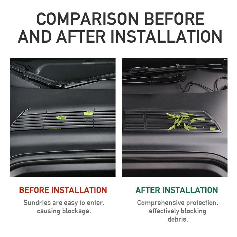 2024 Model 3 Highland Front Standby Storage Box Cover Air Conditioner Air Inlet Protective Mesh Grill Panel for Tesla