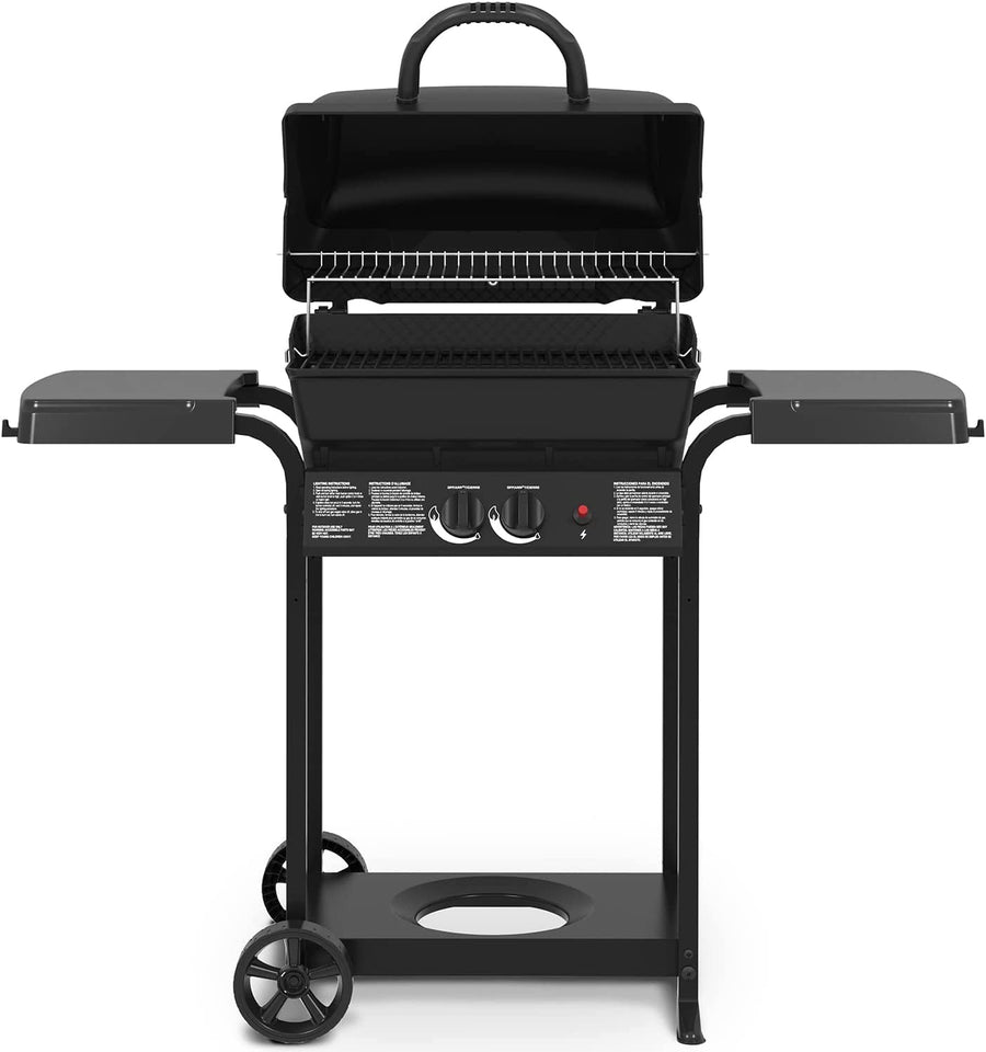 . 24025BMT. Cast 2-Burner. Liquid Propane Gas Grill. Black