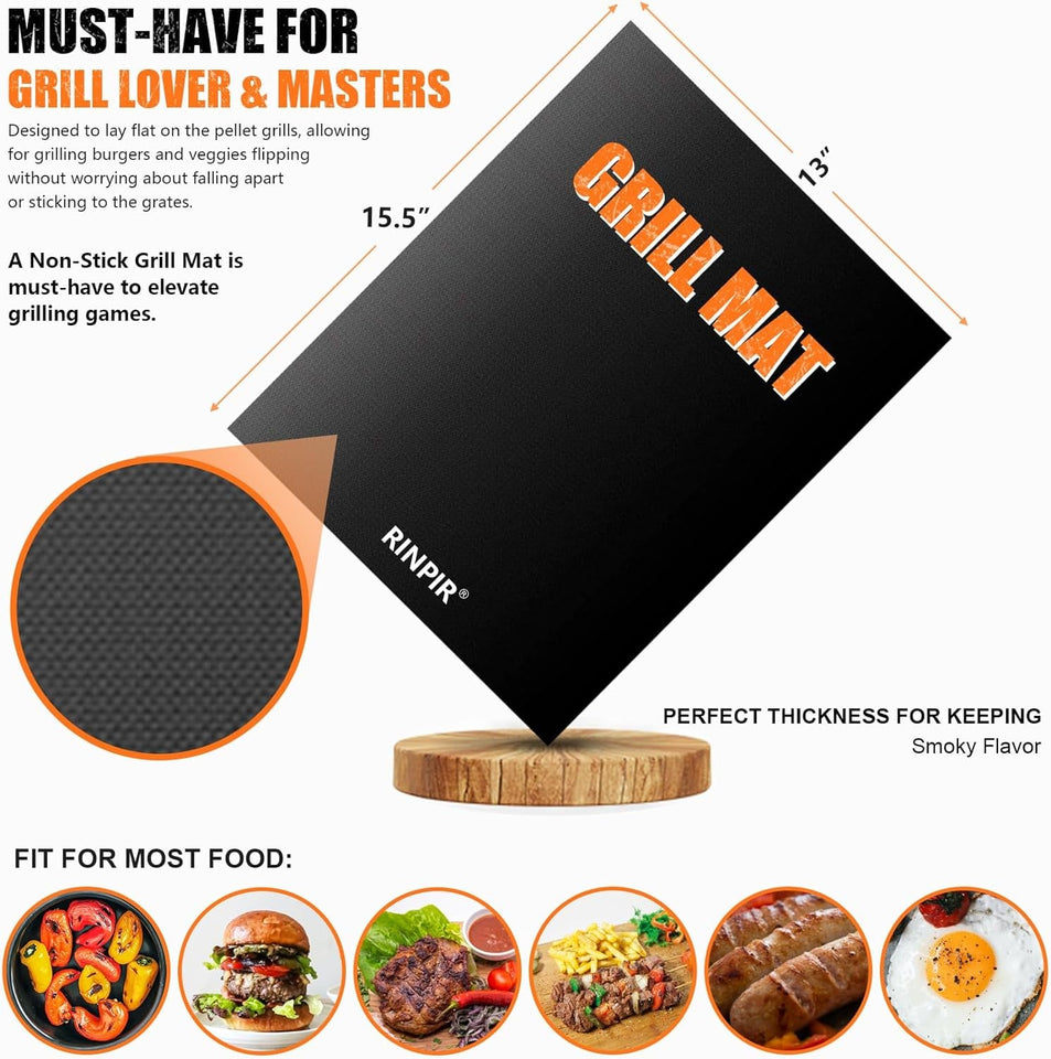 31Pcs BBQ Grill Accessories Set for Men Dad. Heavy Duty Grilling Tools Gifts for Fathers Day. Stainless Steel BBQ Utensils Kit with Mats. Grill Brush in Carrying Bag Brown