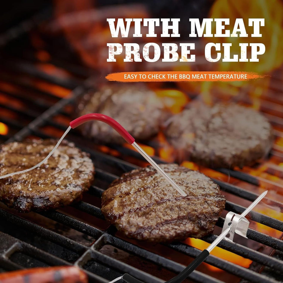 2-Pack Temp Meat Probe Replacement for Pit Boss Pellet Grills and Smokers. 3.5Mm Plug Thermometer Probes with 2 Pack Probe Grommets and Probe Clips